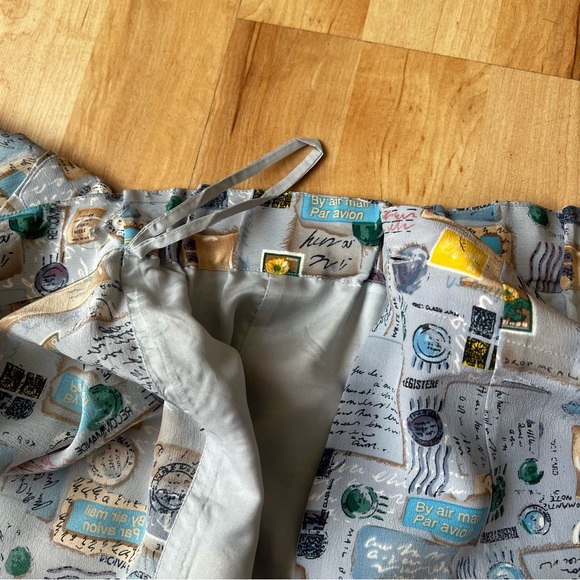 Vintage 90s vintage 100% Silk Mail Wrap Skirt - Picture 12 of 14